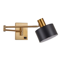 Φωτιστικό Τοίχου Adept 77-8366 10x59x10cm 1xE27 60W Black-Gold Homelighting