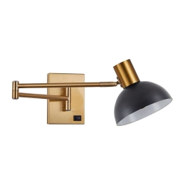 Φωτιστικό Τοίχου Adept 77-8368 10x60x8cm 1xE27 60W Black-Gold Homelighting