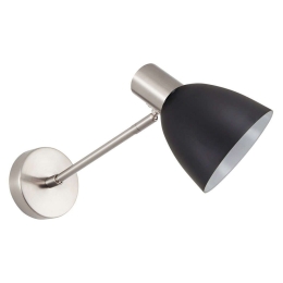 Φωτιστικό Τοίχου Adept 77-8332 16x31x30cm 1xE27 60W Nickel-Black Homelighting