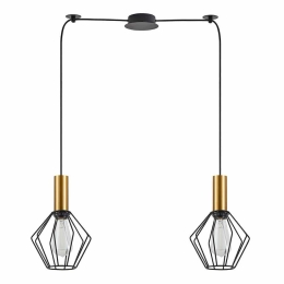Φωτιστικό Οροφής Adept Tube 77-8620 70x20x300cm 2xE27 60W Black-Gold Homelighting