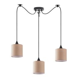 Φωτιστικό Οροφής Κρεμαστό Adept 77-9017 40x40x300 3xE27 60W Brown Homelighting Ύφασμα