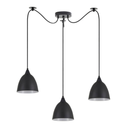 Φωτιστικό Οροφής Κρεμαστό Adept 77-9046 12x300cm 3xE27 60W Black Homelighting Μέταλλο