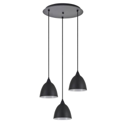 Φωτιστικό Οροφής Κρεμαστό Adept 77-9047 35x300cm 3xE27 60W Black Homelighting Μέταλλο