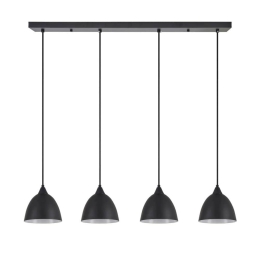 Φωτιστικό Οροφής - Ράγα Adept 77-9048 85x16x300cm 4xE27 60W Black Homelighting Μέταλλο