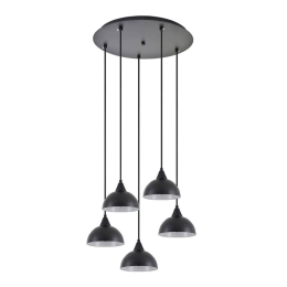 Φωτιστικό Οροφής Κρεμαστό Adept 77-9058 40x300cm 5xE27 60W Black Homelighting Μέταλλο