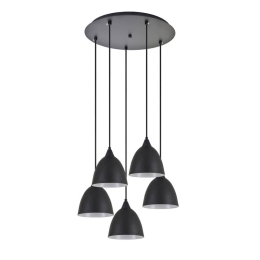 Φωτιστικό Οροφής Κρεμαστό Adept 77-9050 40x300cm 5xE27 60W Black Homelighting Μέταλλο