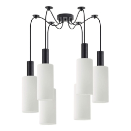 Φωτιστικό Οροφής Κρεμαστό Adept Tube 77-8562 12x300cm 6xE27 60W Black-White Homelighting Μέταλλο,Γυαλί