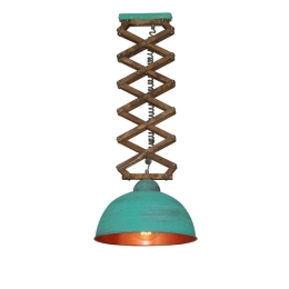Φωτιστικό Οροφής Κρεμαστό Up-Down Worn 77-3099 50x100cm E27 60W Copper-Green Cement Homelighting Μέταλλο