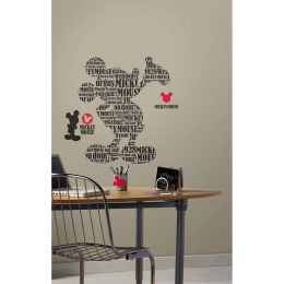 Αυτοκόλλητα Τοίχου Mickey Με Γράμματα RΜΚ2073 Black-Red Roommates