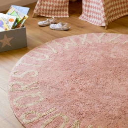 Χαλί Παιδικό Abc Στρογγυλό Απαλό Ροζ Lorena Canals 150X150cm Round