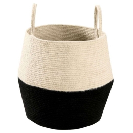 Καλάθι Αποθήκευσης με Χειρολαβές Zoco LOR-BSK-ZOCO-BLACK Black-Natural 30X30Χ35Cm Lorena Canals Βαμβάκι
