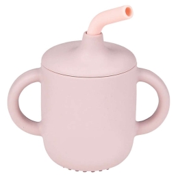 Ποτηράκι Με Καλαμάκι N875318 13x6x13,5cm Σιλικόνης Pink Nattou Σιλικόνη