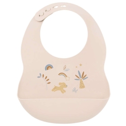 Σαλιάρα N876391 21x3x27,5cm Σιλικόνης Beige Nattou Σιλικόνη