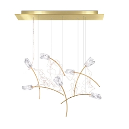 Φωτιστικό Οροφής - Ράγα Tulip 7 Linear Gold Slamp