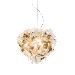 Φωτιστικό Οροφής Veli Aurea Medium 2x12W E27 Led 42x36cm Με Διάφανο Καλώδιο White-Gold Slamp