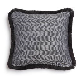 Μαξιλαροθήκη Διακοσμητική Atheras Trimming Black-Silver Aslanis Home 50X50 Βαμβάκι-Chenille