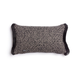 Μαξιλαροθήκη Διακοσμητική Athos Trimming Choco-Black Aslanis Home 30X50 Βαμβάκι-Chenille