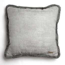 Μαξιλαροθήκη Διακοσμητική Kedros Grey-Silver Trimming Aslanis Home 60Χ60 Βαμβάκι-Chenille
