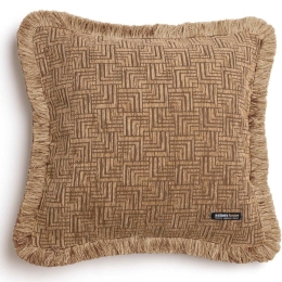 Μαξιλαροθήκη Διακοσμητική New Maze Trimming Cappuccino Aslanis Home 45X45 Βαμβάκι-Chenille