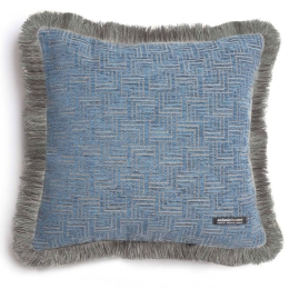 Μαξιλαροθήκη Διακοσμητική New Maze Trimming Blue Aslanis Home 45X45 Βαμβάκι-Chenille