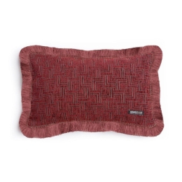 Μαξιλαροθήκη Διακοσμητική New Maze Trimming Bordo Aslanis Home 30X50 Βαμβάκι-Chenille
