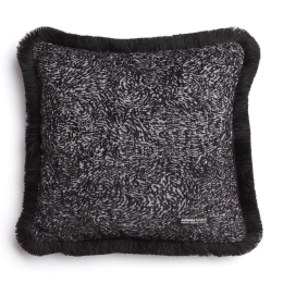 Μαξιλαροθήκη Διακοσμητική Parnassos Trimming Black-Grey Aslanis Home 45X45 Βαμβάκι-Chenille