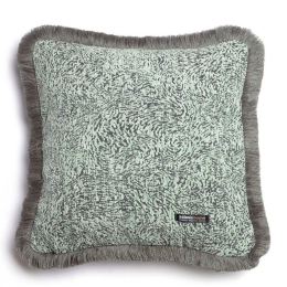 Μαξιλαροθήκη Διακοσμητική Parnassos Trimming Mint-Grey Aslanis Home 45X45 Βαμβάκι-Chenille