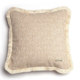 Μαξιλαροθήκη Διακοσμητική Panion Trimming Beige-Ecru Aslanis Home 45X45 Βαμβάκι-Chenille