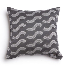 Μαξιλαροθήκη Διακοσμητική Pinovo Classic Graphite-Silver Aslanis Home 45X45 Βαμβάκι-Chenille