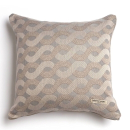 Μαξιλαροθήκη Διακοσμητική Pinovo Classic Beige-Grey Aslanis Home 45X45 Βαμβάκι-Chenille