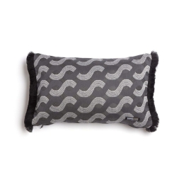 Μαξιλαροθήκη Διακοσμητική Pinovo Trimming Graphite-Silver Aslanis Home 30X50 Βαμβάκι-Chenille