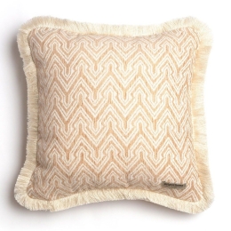 Μαξιλαροθήκη Διακοσμητική Tymfi Trimming Beige-Ecru Aslanis Home 45X45 Βαμβάκι-Chenille