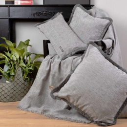 Ριχτάρι Four Seasons Grey Aslanis Home Τετραθέσιο 180x350cm Βαμβάκι-Chenille