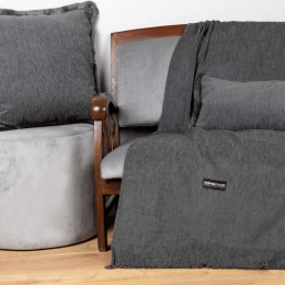 Ριχτάρι Four Seasons Graphite Aslanis Home Πολυθρόνα 180x180cm Βαμβάκι-Chenille