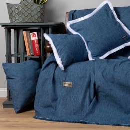 Ριχτάρι Four Seasons Blue Jean Aslanis Home Πολυθρόνα 180x180cm Βαμβάκι-Chenille