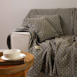 Ριχτάρι Vermio Anthracite-Beige Aslanis Home Τετραθέσιο 180x350cm Βαμβάκι-Polycotton