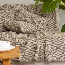 Ριχτάρι Akritas Beige-Sand Aslanis Home Τετραθέσιο 180x350cm Βαμβάκι-Polycotton