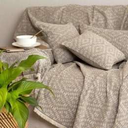 Ριχτάρι Akritas Spaghi-Grey Aslanis Home Τετραθέσιο 180x350cm Βαμβάκι-Polycotton