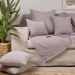 Ριχτάρι Atheras Greige Aslanis Home Πολυθρόνα 180x180cm Βαμβάκι-Πολυέστερ