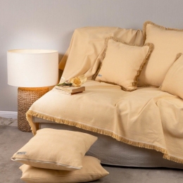 Ριχτάρι Atheras Ochre Aslanis Home Τετραθέσιο 180x350cm Βαμβάκι-Πολυέστερ