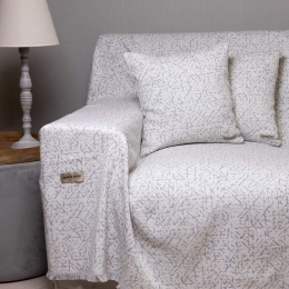 Ριχτάρι Athos Sugar-Grey Aslanis Home Τριθέσιο 180x300cm Βαμβάκι-Πολυέστερ