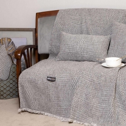 Ριχτάρι Ismaros Grey-Silver Aslanis Home Πολυθρόνα 180x180cm Βαμβάκι-Polycotton
