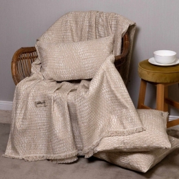 Ριχτάρι Ismaros Spaghi-Ecru Aslanis Home Διθέσιο 180x250cm Βαμβάκι-Polycotton