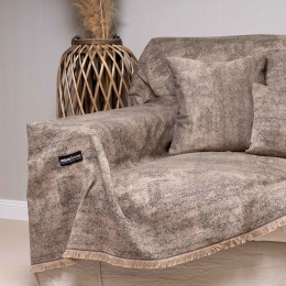 Ριχτάρι Kedros Sand-Brown Aslanis Home Τετραθέσιο 180x350cm Βαμβάκι-Πολυέστερ