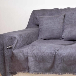 Ριχτάρι Kedros Anthracite-Black Aslanis Home Τριθέσιο 180x300cm Βαμβάκι-Πολυέστερ