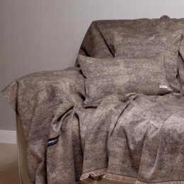 Ριχτάρι Kedros Brown-Choco Aslanis Home Τετραθέσιο 180x350cm Βαμβάκι-Πολυέστερ