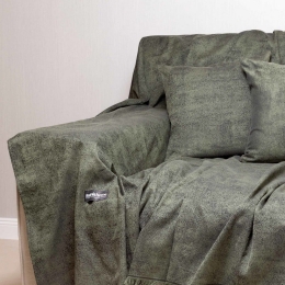 Ριχτάρι Kedros Olive-Anthracite Aslanis Home Τετραθέσιο 180x350cm Βαμβάκι-Πολυέστερ