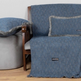 Ριχτάρι New Maze Blue Aslanis Home Τετραθέσιο 180x350cm Βαμβάκι-Polycotton