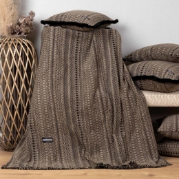Ριχτάρι Olympos Beige-Black Aslanis Home Τριθέσιο 180x300cm Βαμβάκι-Chenille