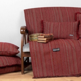 Ριχτάρι Olympos Bordo-Grey Aslanis Home Τριθέσιο 180x300cm Βαμβάκι-Chenille